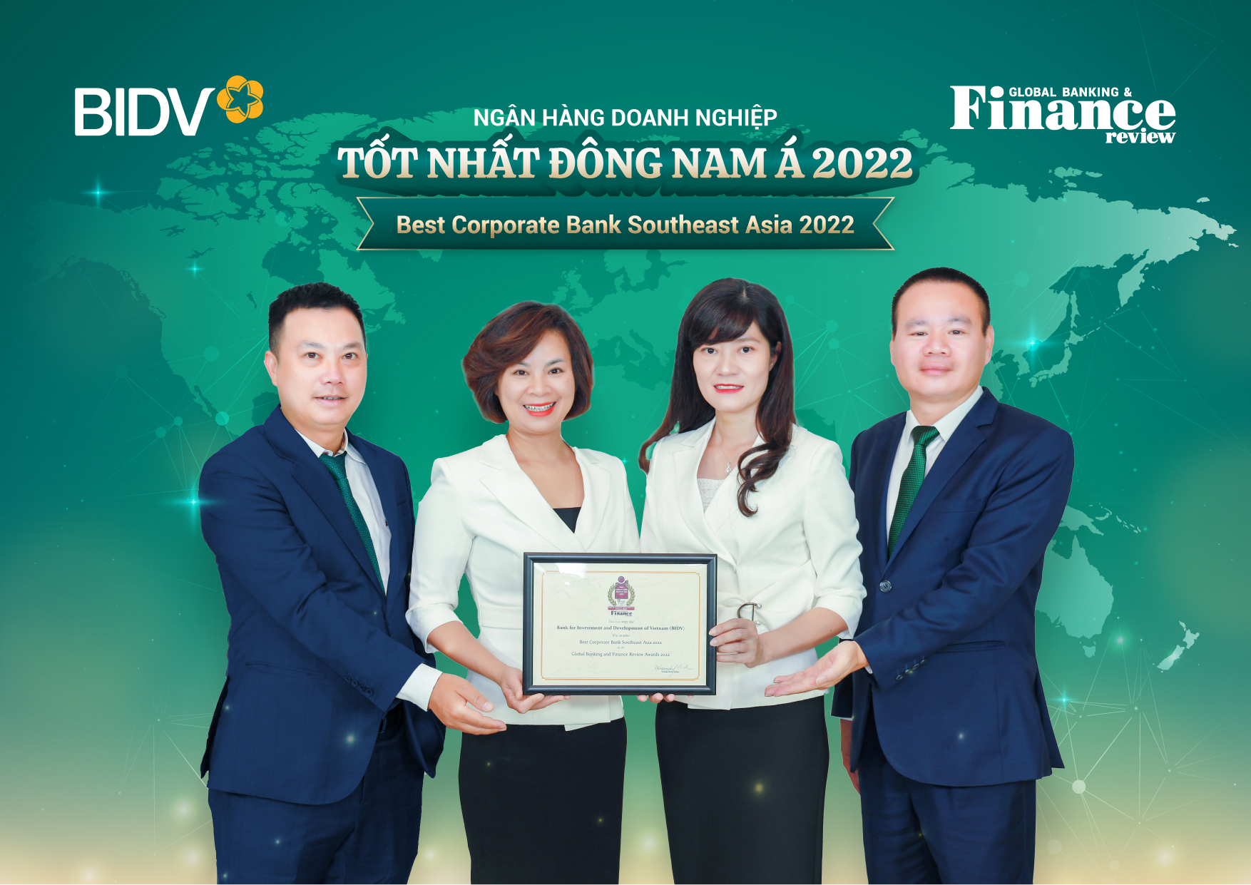 BIDV nhận 2  giải thưởng từ Tạp chí Global Banking and Finance